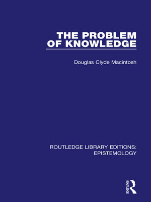cover image of The Problem of Knowledge
